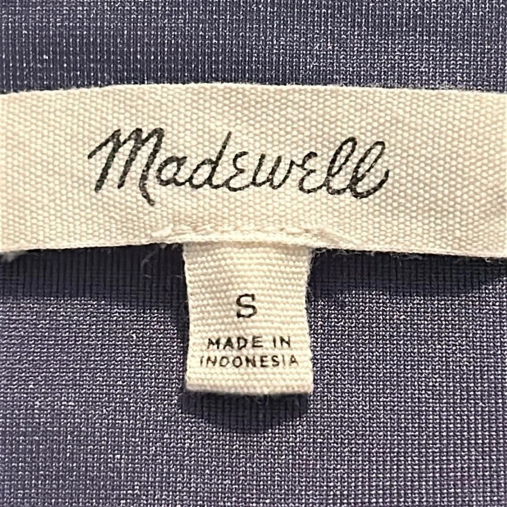 Madewell Velvet Tie Neck Top Nightfall Blue Size Small